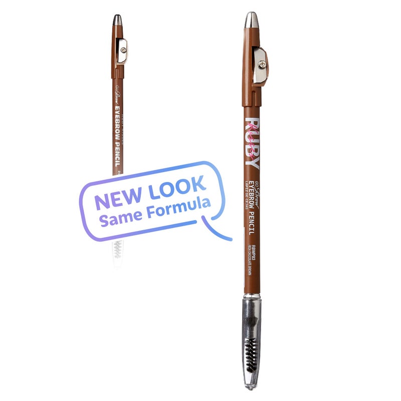 Ruby Kisses GoBrow Eyebrow Pencil, Sharpenable, Longwear, Long Lasting Eyebrow Wooden Pencil for Natural-Looking Brows 3 PACK (Chocolate Brown) - Image 2