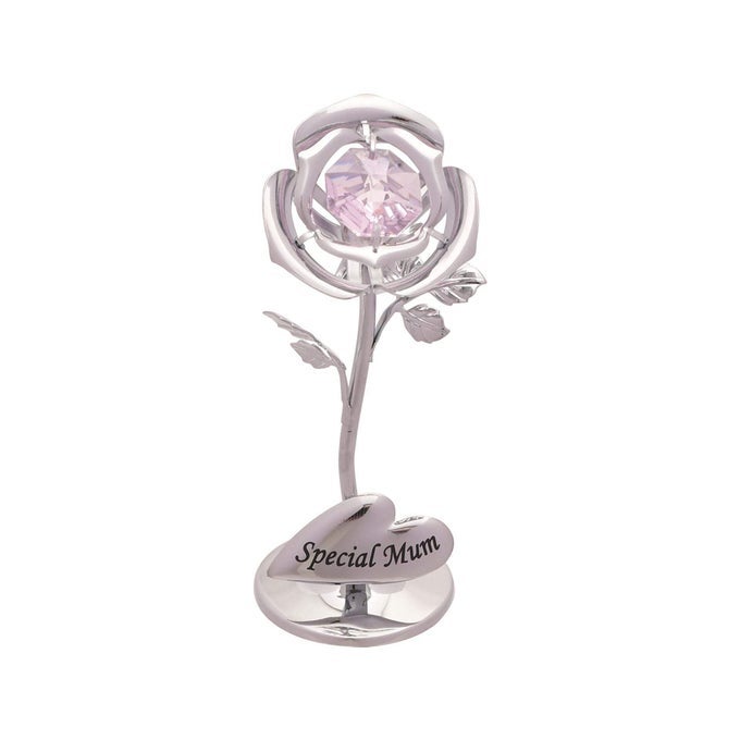 SPECIAL MUM FLOWER WITH SWAROVSKI CRYSTAL ELEMENTS CELEBRATION ROSE SP351