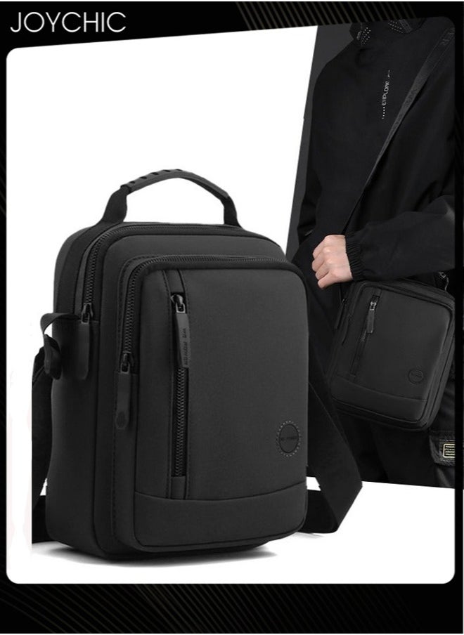 Joychic New Style Men's Shoulder Bag Fashionable Casual Portable Crossbody Bag Large Capacity Outdoor Male Daypack Black  - Image 1