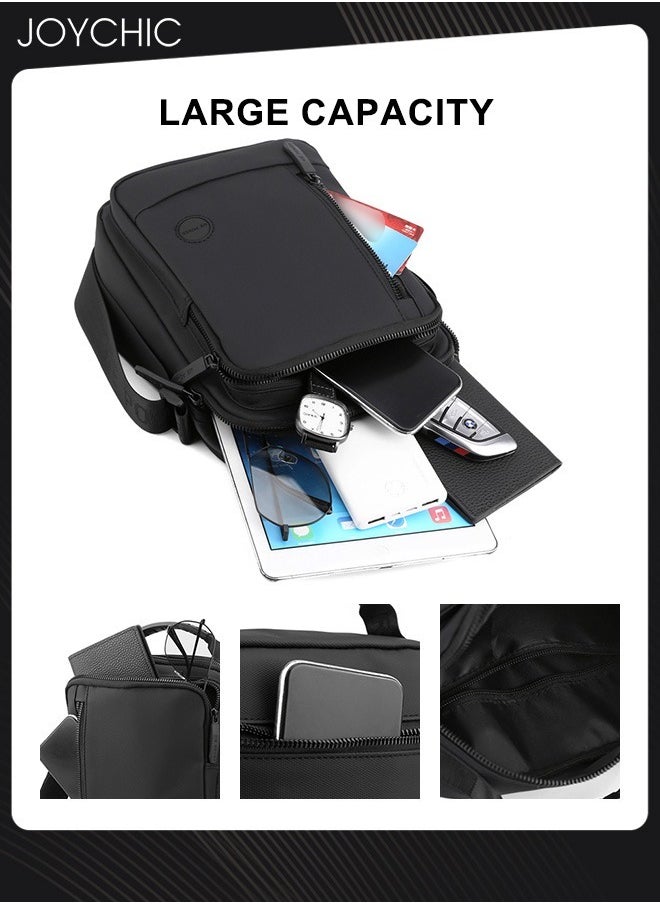 Joychic New Style Men's Shoulder Bag Fashionable Casual Portable Crossbody Bag Large Capacity Outdoor Male Daypack Black  - Image 2