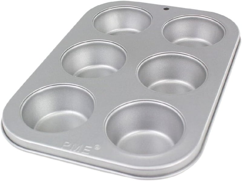 PME CSB108 Carbon Steel Non-Stick 6 Cup Muffin Pan Grey Small - Image 3