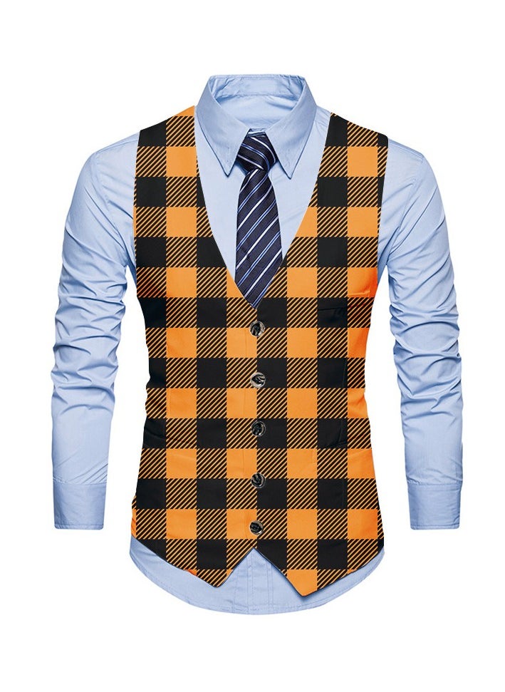 KUYING New Fashionable Personalized Printed Men's Suit Vest  - Image 1