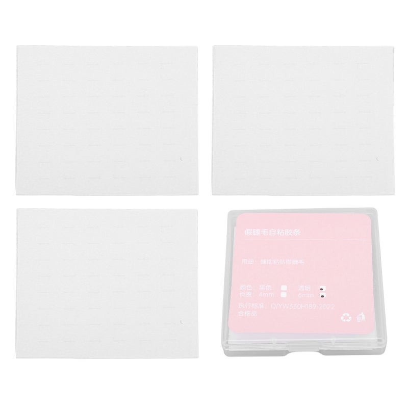 144 Strips Transparent Single Cluster Lash Glue Self Adhesive Strips Waterproof Sweatproof Reusable Lash Glue Strips for False Eyelashes 6mm - Image 1
