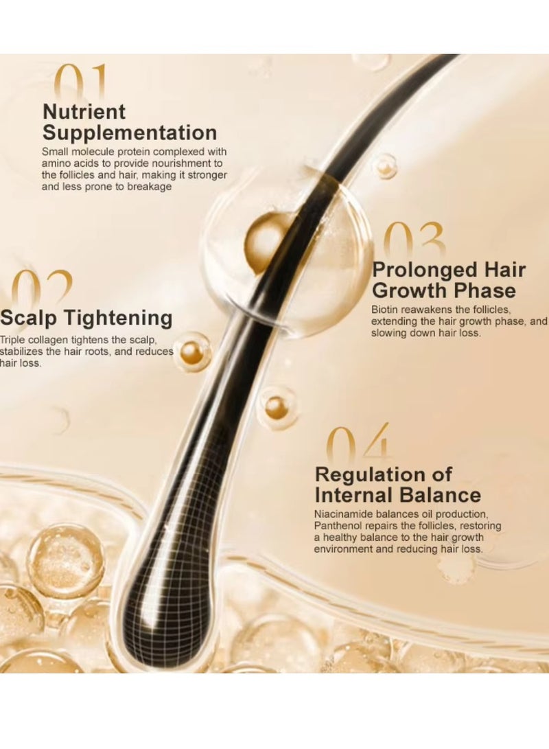 PURC قناع الشعر المضاد لتساقط الشعر وإصلاحه 60 جرام 50000PPM البيوتين والكولاجين قناع الشعر علاج للشعر الجاف والمجعد والشعر التالف تقوية ونمو الشعر - Image 5