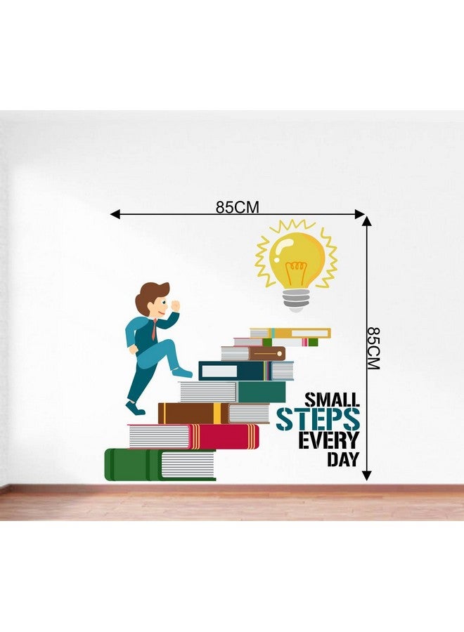 Rawpockets rawpockets 'Small Steps Every Day Motivation Quote' Wall Reusable Self-Adhesive Sticker (Pvc Vinyl, 0.99 Cm X 85 Cm X 85 Cm) (Rpc1213)  - Image 4