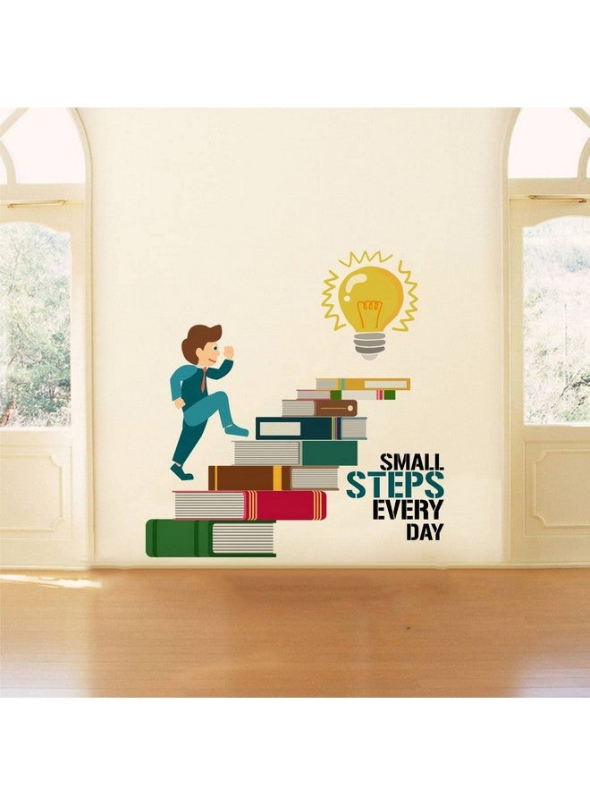 Rawpockets rawpockets 'Small Steps Every Day Motivation Quote' Wall Reusable Self-Adhesive Sticker (Pvc Vinyl, 0.99 Cm X 85 Cm X 85 Cm) (Rpc1213)  - Image 1