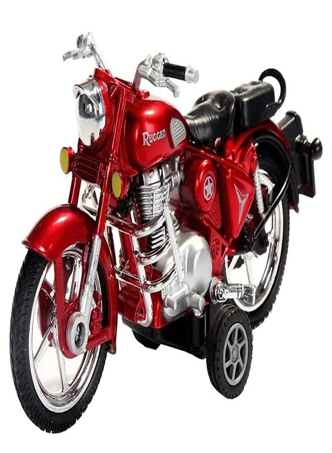 DESCTIDY Rugged Red Colour Bike- Looks Like The Real Bike - with Pull Back Action That can be Changed to Side Stand Easily - Handle can be Tilted - for Kids and Collectors - Image 1
