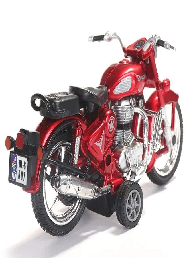 DESCTIDY Rugged Red Colour Bike- Looks Like The Real Bike - with Pull Back Action That can be Changed to Side Stand Easily - Handle can be Tilted - for Kids and Collectors - Image 2