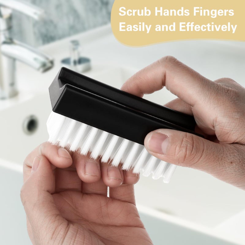 Amaxiu Hand Nail Brush for Cleaning Fingernails, Durable Nylon Firm Stiff Scrub Bristles Nail Scrubber Brushes for Men Mechanics Gardeners Scrubbing under Fingers Foot Toes(3 Pack, Black+Yellow+White) - Image 2