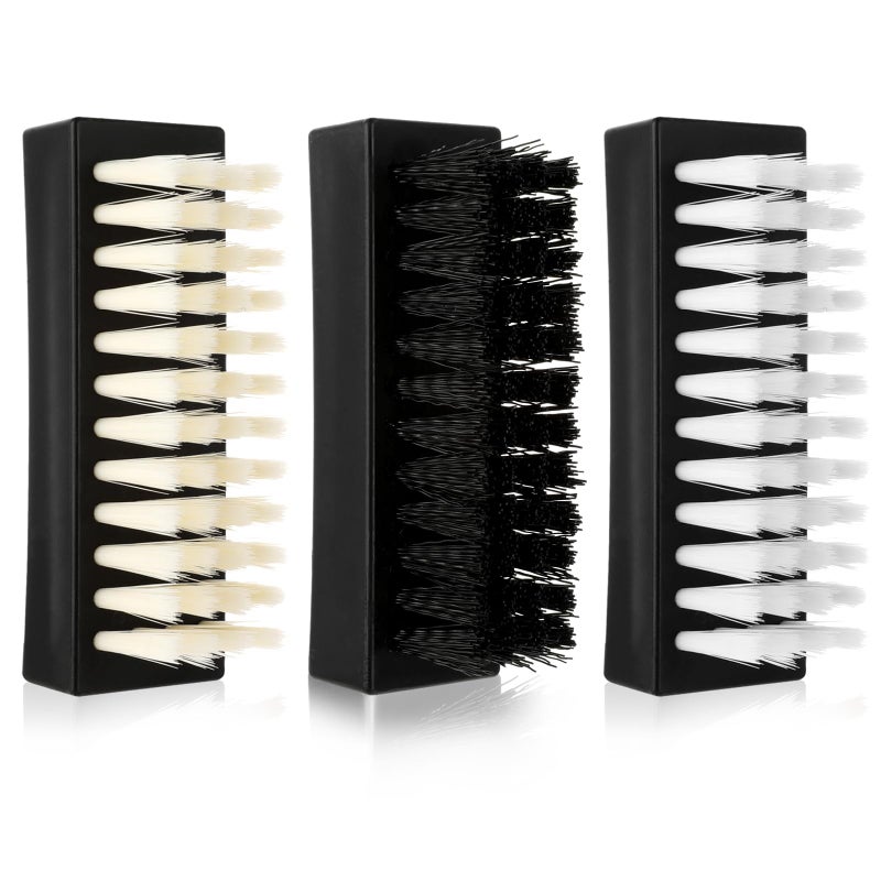 Amaxiu Hand Nail Brush for Cleaning Fingernails, Durable Nylon Firm Stiff Scrub Bristles Nail Scrubber Brushes for Men Mechanics Gardeners Scrubbing under Fingers Foot Toes(3 Pack, Black+Yellow+White) - Image 1