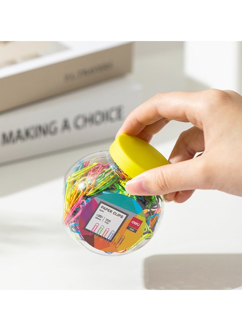 Deli مشابك ورق دلي E0053، حجم #3 29 مم بألوان متنوعة 200 قطعة/أنبوب - مثالي لتنظيم المستندات في المنزل أو المكتب - Image 5