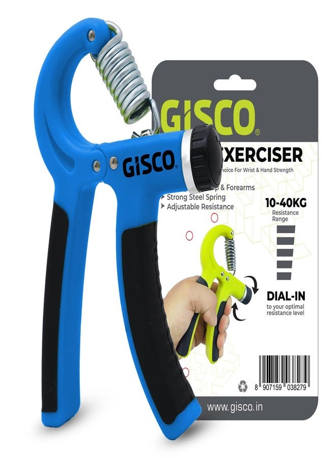 GISCO Adjustable Hand Grip Strengthener (Blue) | 10-40 Kg | Forearm & Finger Exercise Equipment for Home & Gym - Image 1