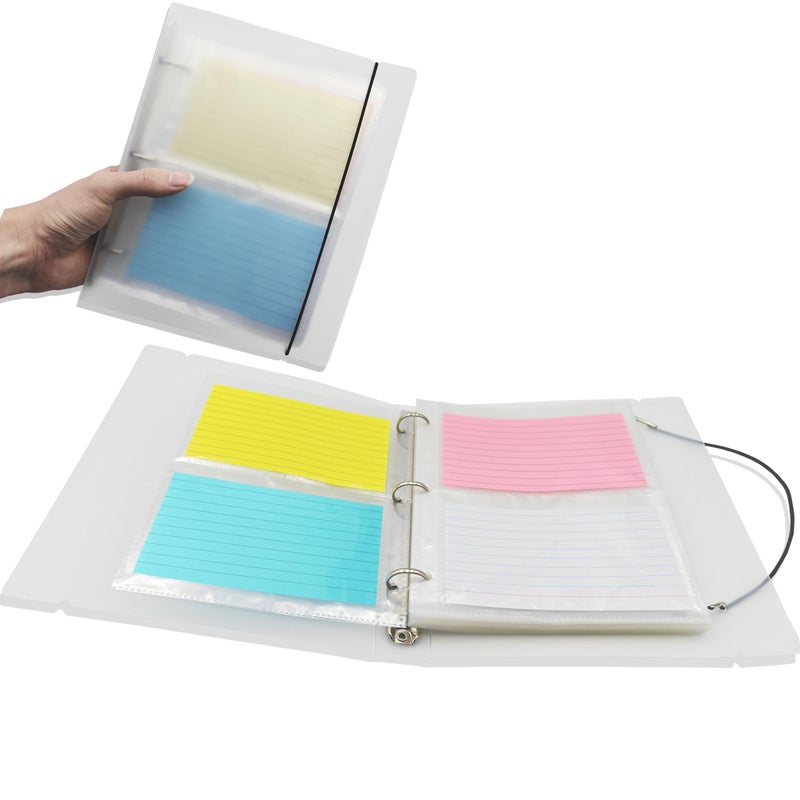 BYSLBTY 3x5 Index Card Holder Binder, Holds 200 Pieces Cards, Index Card Organizer for Flash Cards and Recipe Cards(3X5) - Image 1