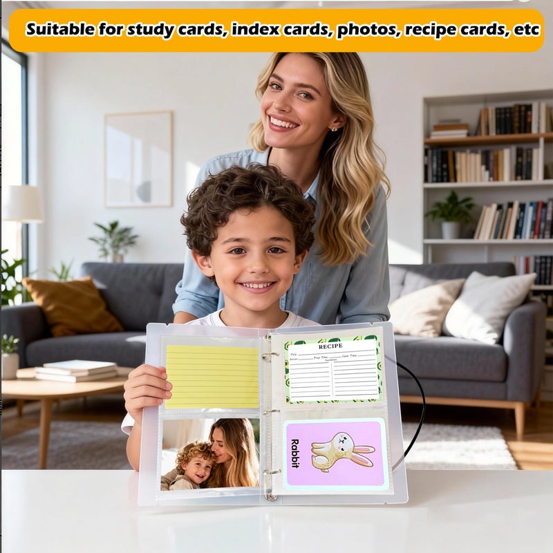 BYSLBTY 3x5 Index Card Holder Binder, Holds 200 Pieces Cards, Index Card Organizer for Flash Cards and Recipe Cards(3X5) - Image 5