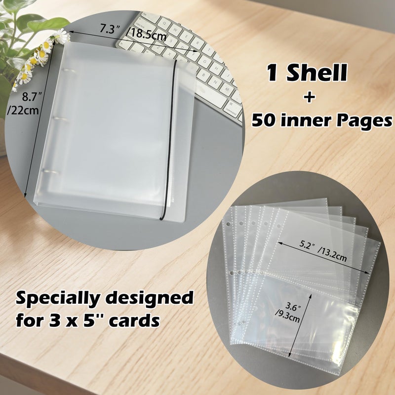 BYSLBTY 3x5 Index Card Holder Binder, Holds 200 Pieces Cards, Index Card Organizer for Flash Cards and Recipe Cards(3X5) - Image 2