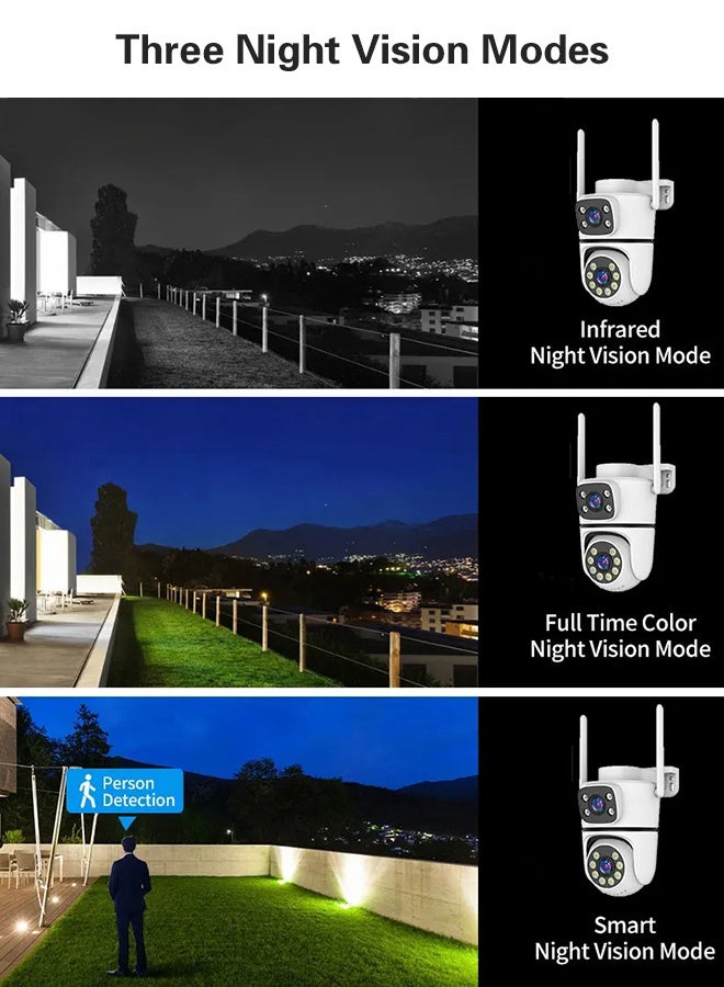 ديفانغ كاميرا Tuya 4K 10MP WIFI IP خارجية، مع بطاقة TF 128G، كاميرا PTZ مزدوجة العدسة 5G Wifi Onvif CCTV مراقبة AI تتبع Alexa/Goggle كاميرا أمان تكبير 10x - Image 3