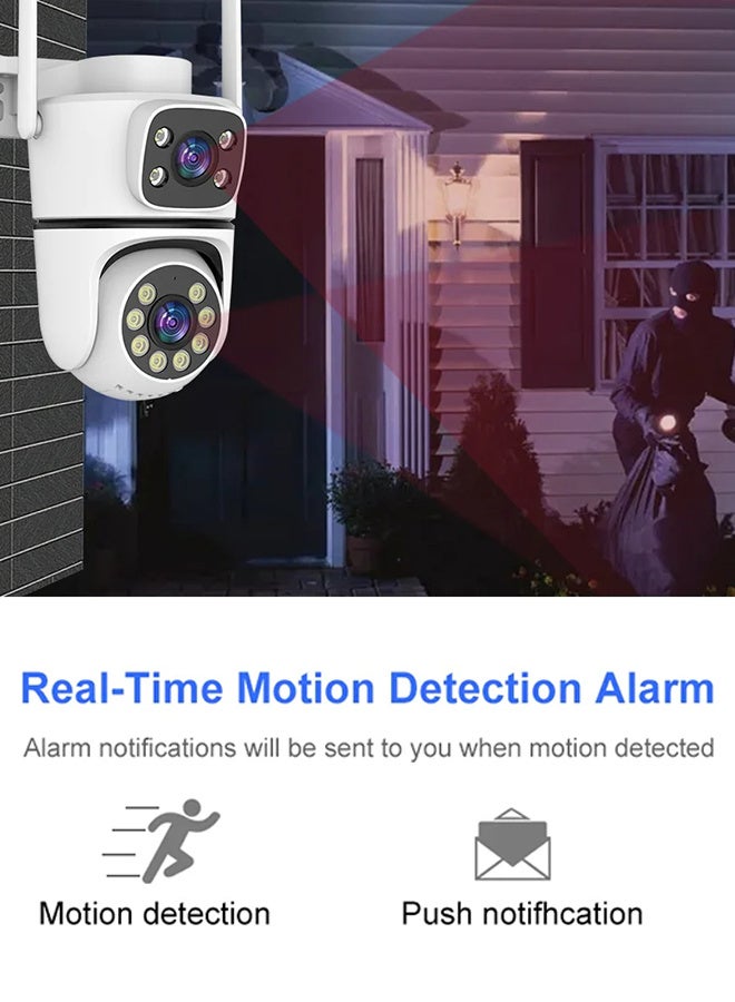 ديفانغ كاميرا Tuya 4K 10MP WIFI IP خارجية، مع بطاقة TF 128G، كاميرا PTZ مزدوجة العدسة 5G Wifi Onvif CCTV مراقبة AI تتبع Alexa/Goggle كاميرا أمان تكبير 10x - Image 5