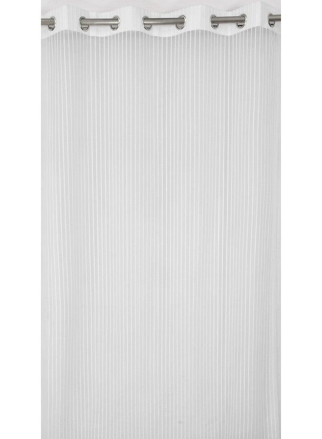 Homefab India 2 Piece Sheer Strips Door Curtain - 7 ft, White - Image 5