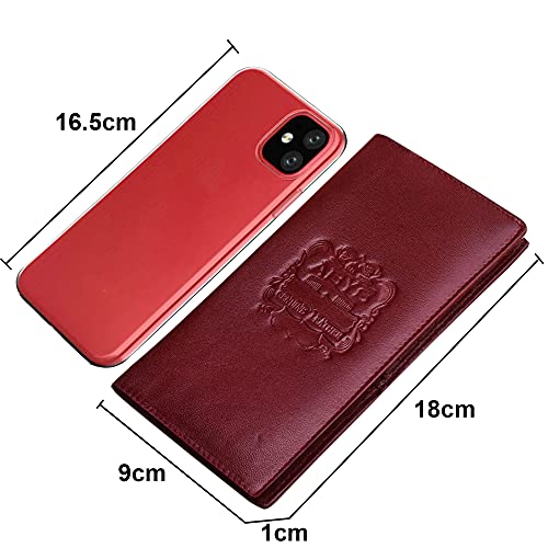 ABYS Genuine Leather Brown Long Business Card Wallet for Men,Card Holder Case,Card Holder Wallet,Women Purse,Clutch - Image 2