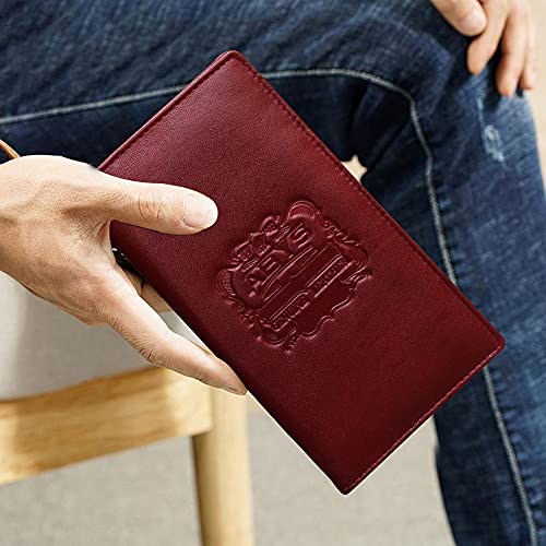 ABYS Genuine Leather Brown Long Business Card Wallet for Men,Card Holder Case,Card Holder Wallet,Women Purse,Clutch - Image 4