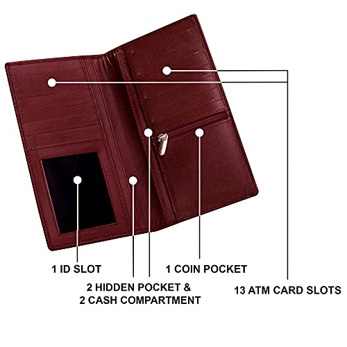 ABYS Genuine Leather Brown Long Business Card Wallet for Men,Card Holder Case,Card Holder Wallet,Women Purse,Clutch - Image 5