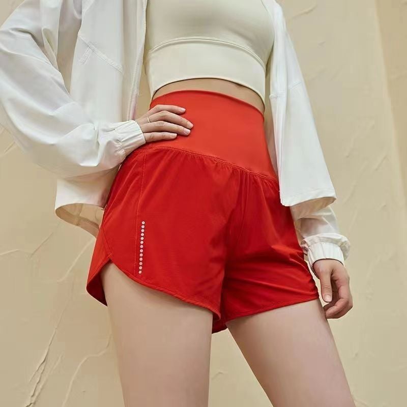 High Waist Slimming Fitness Shorts for Women White  - Image 4
