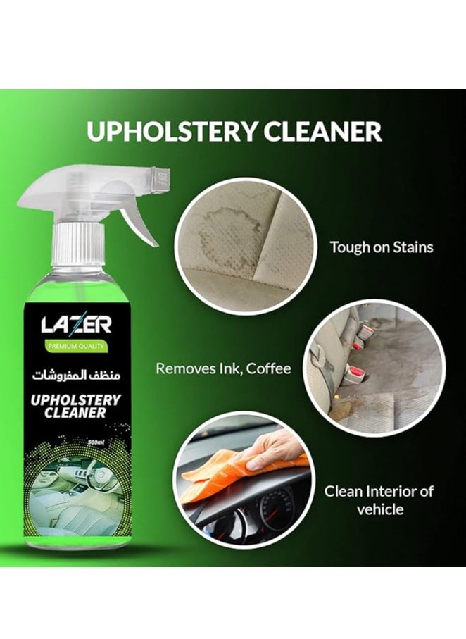 LAZER - Lazer Resolve Stain Remover Upholstery Cleaner Trigger Spray 500ml, Multi Surface Cleaner, All Purpose Cleaners, Multi Purpose Foam, Suitable for Car Car Interior, Seats, Mattress, Carpets - Image 1