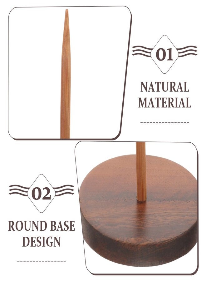 KALLORY Walnut Receipt Holder Spike 7.28In Wooden Ticket Organizer for Restaurant Kitchen Office Desk Memo and Bill Storage - Image 3