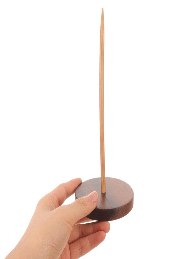 KALLORY Walnut Receipt Holder Spike 7.28In Wooden Ticket Organizer for Restaurant Kitchen Office Desk Memo and Bill Storage - Image 1