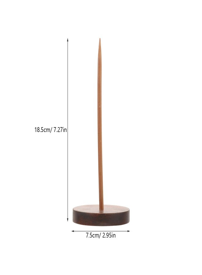 KALLORY Walnut Receipt Holder Spike 7.28In Wooden Ticket Organizer for Restaurant Kitchen Office Desk Memo and Bill Storage - Image 2