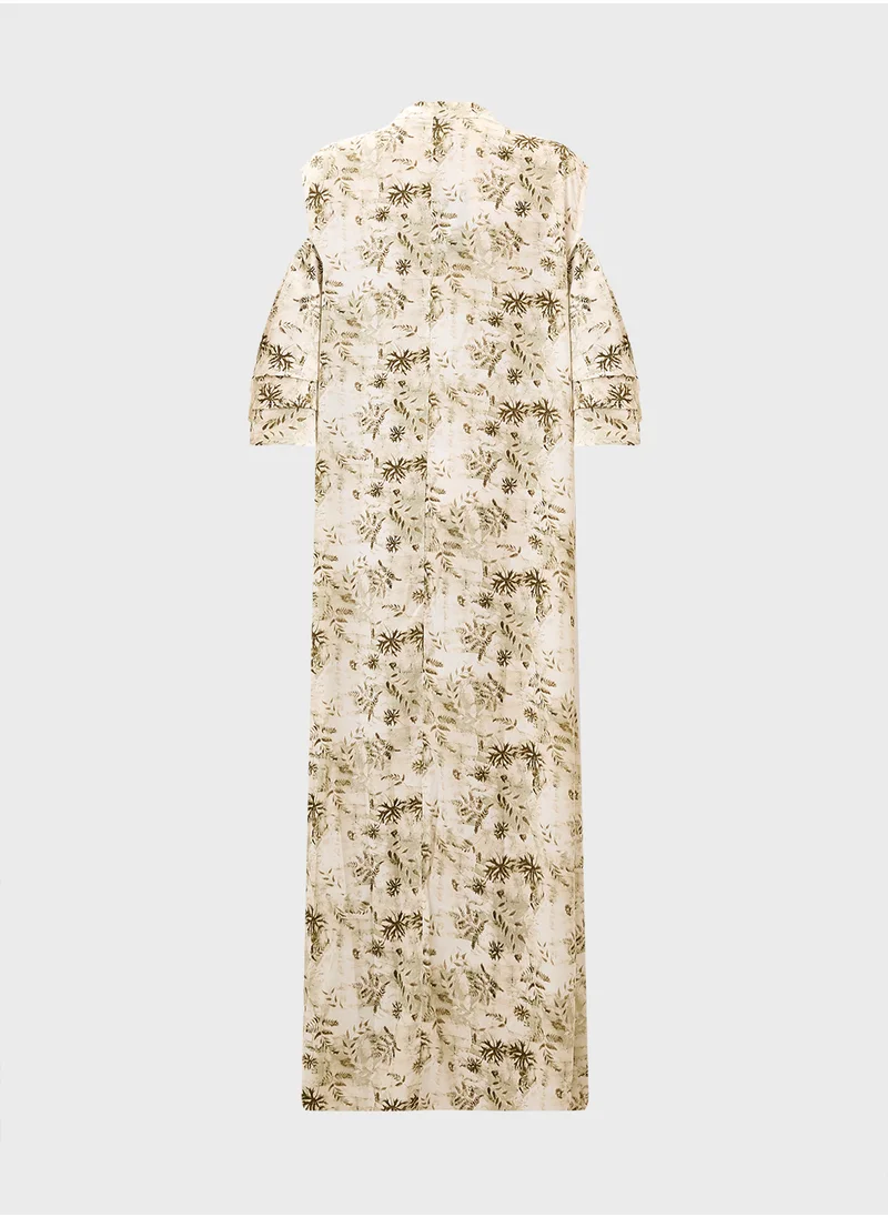 خزانة Plus Size Cold Shoulder Printed Dress