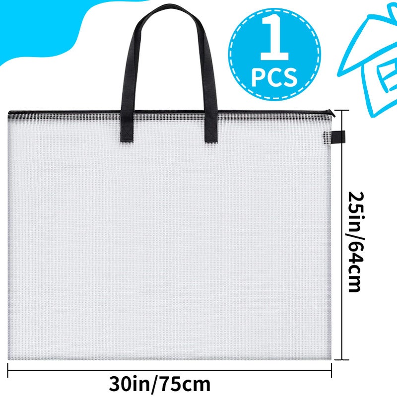 YOPCDJ 30x25 inches Extra-Large Art Portfolio Bag, Portfolio Folder for Artwork with Handle, Zippered Storage Folder for Poster, Scrapbook, Keepsake and Bulletin Board - Image 2