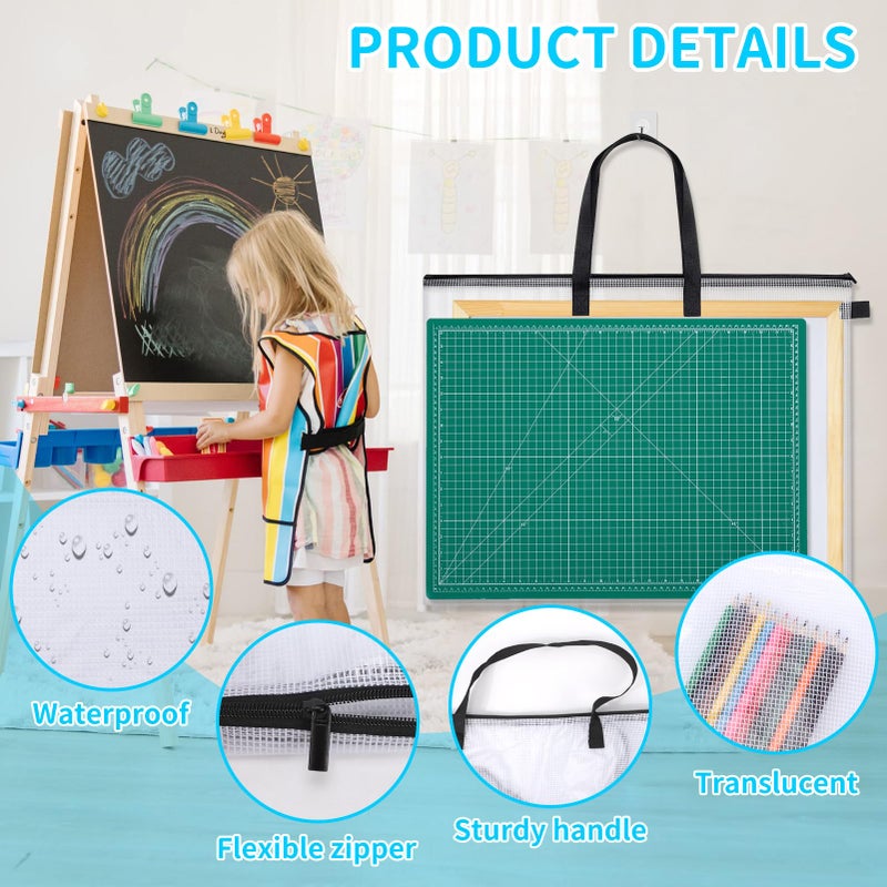 YOPCDJ 30x25 inches Extra-Large Art Portfolio Bag, Portfolio Folder for Artwork with Handle, Zippered Storage Folder for Poster, Scrapbook, Keepsake and Bulletin Board - Image 3