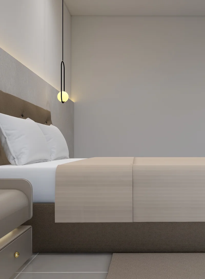 يسكن ملاءة مسطحة فاخرة من خيزران ساتان بخيوط  وخطوط عريضة