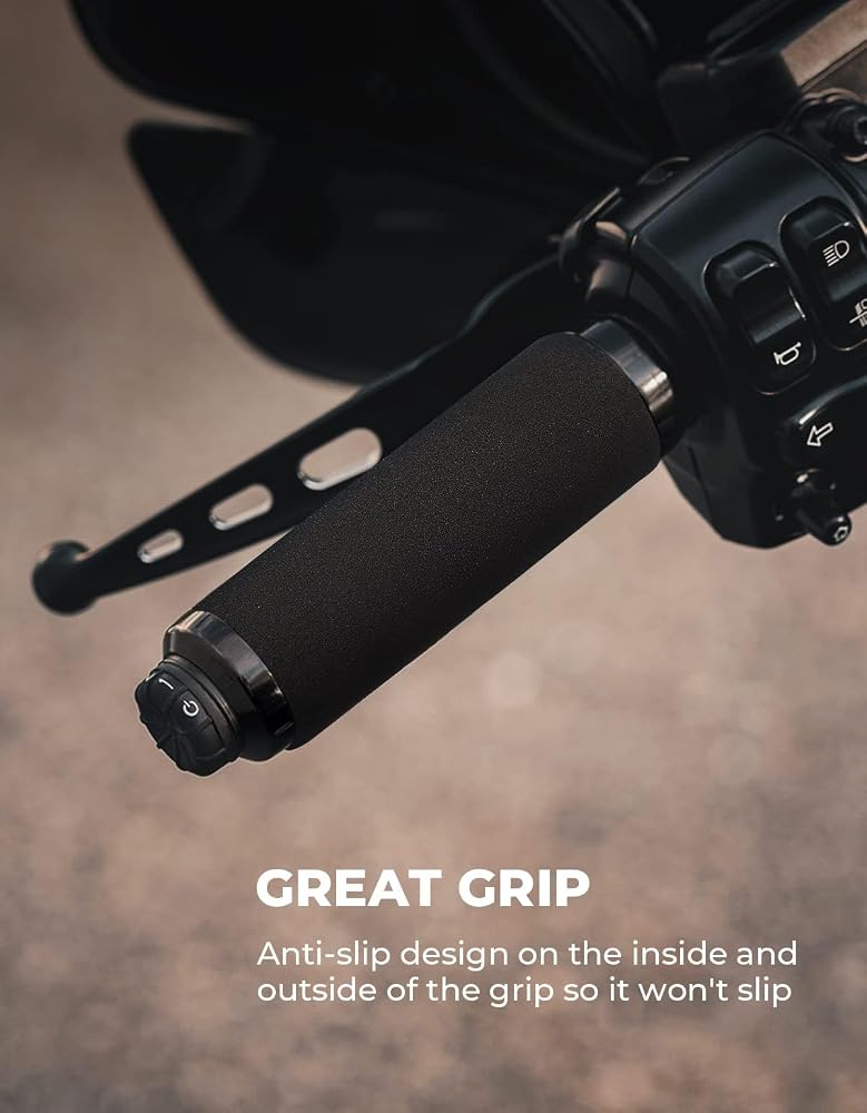 Paporich 2 Pcs Universal Motorcycle Handlebar Grips, 1.22" Foam Motorcycle Grips Soft Foam Anti Vibration Non-Slip Comfort Motorcycle Grips - Image 4