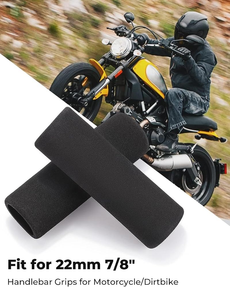 Paporich 2 Pcs Universal Motorcycle Handlebar Grips, 1.22" Foam Motorcycle Grips Soft Foam Anti Vibration Non-Slip Comfort Motorcycle Grips - Image 5