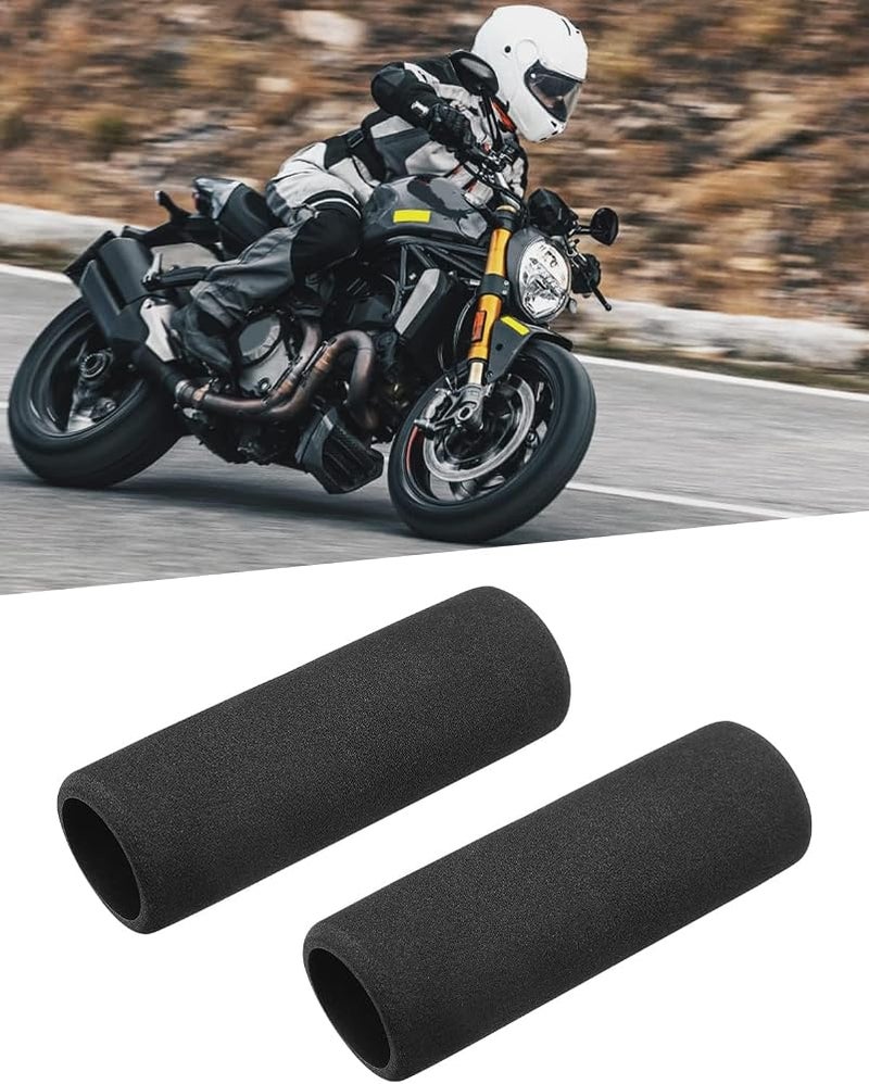 Paporich 2 Pcs Universal Motorcycle Handlebar Grips, 1.22" Foam Motorcycle Grips Soft Foam Anti Vibration Non-Slip Comfort Motorcycle Grips - Image 1
