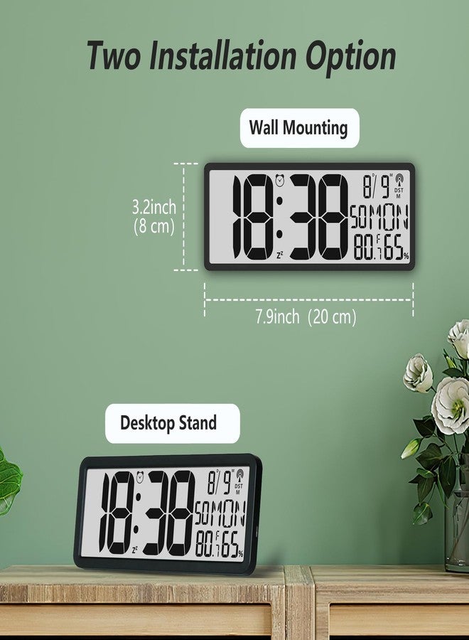 Timloon Digital LCD Atomic Desktop Clock, 7.8" Screen with Time, Date, Temperature, Humidity, Alarm, Snooze, DST, Time Zone for Home, Office (No Backlight) - Image 4