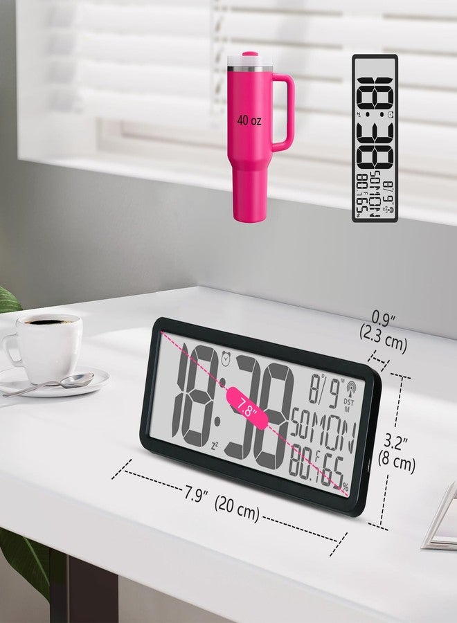 Timloon Digital LCD Atomic Desktop Clock, 7.8" Screen with Time, Date, Temperature, Humidity, Alarm, Snooze, DST, Time Zone for Home, Office (No Backlight) - Image 2