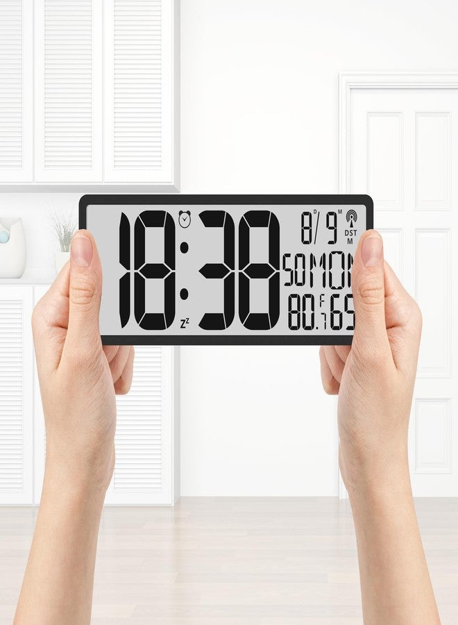 Timloon Digital LCD Atomic Desktop Clock, 7.8" Screen with Time, Date, Temperature, Humidity, Alarm, Snooze, DST, Time Zone for Home, Office (No Backlight) - Image 3