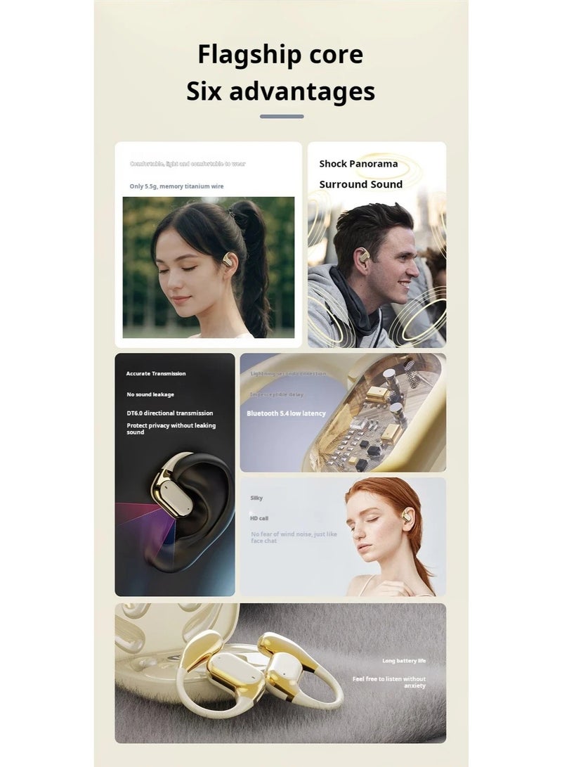 Open Ear Bluetooth Headphones Wireless Clip-On Earbuds HD Call Smart Touch Control Bone Conduction - Image 2