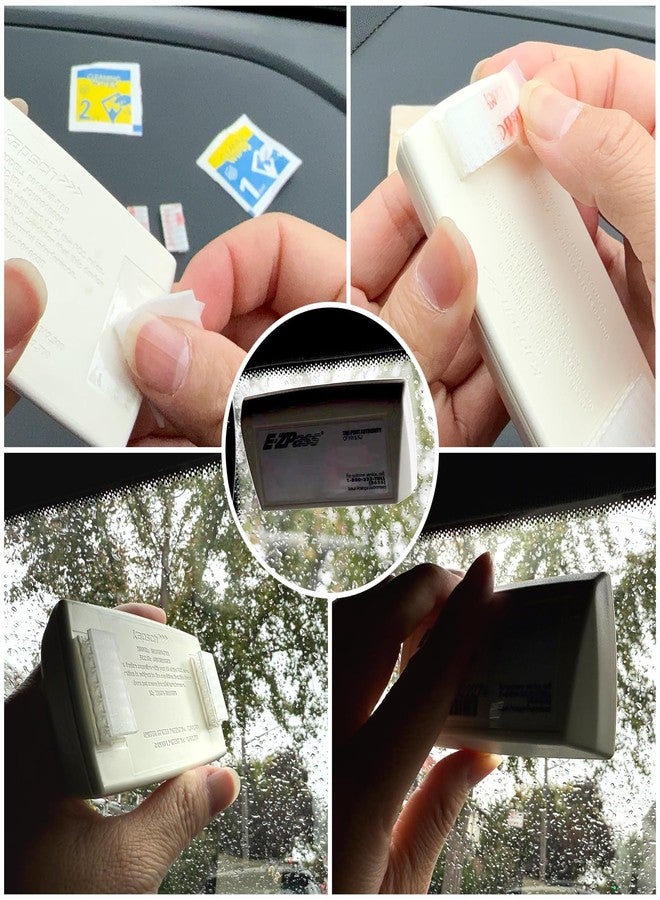 شرائط تثبيت EZ Pass مع لاصق لحاملات أجهزة إرسال واستقبال رسوم الطرق السريعة على الزجاج الأمامي لسيارات EZ Pass/iPass إلينوي/Sunpass | شريط لاصق بديل مزدوج الجوانب، 4 قطع | مجموعتان - Image 5