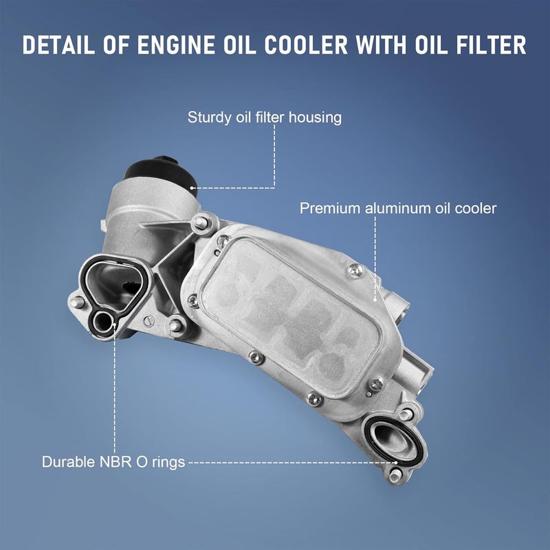 JDMSPEED Engine Oil Cooler With Oil Filter Assembly 93186324 Replacement For GM Chevrolet Cruze Aveo Aveo5 Sonic, Replacement For Pontiac G3, Replacement For Saturn Astra 1.6L 1.8L Replaces 55353323 - Image 5