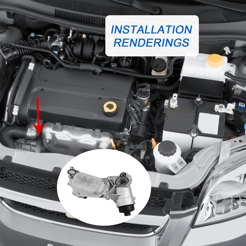 JDMSPEED Engine Oil Cooler With Oil Filter Assembly 93186324 Replacement For GM Chevrolet Cruze Aveo Aveo5 Sonic, Replacement For Pontiac G3, Replacement For Saturn Astra 1.6L 1.8L Replaces 55353323 - Image 4