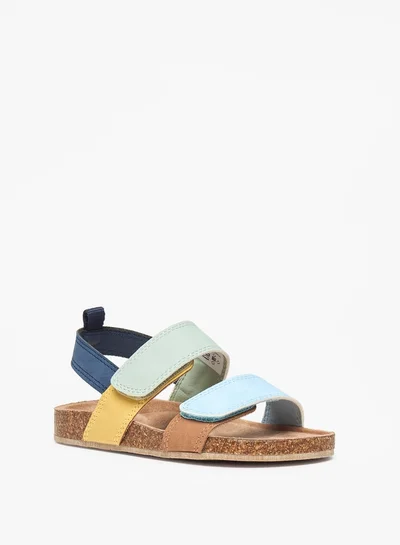 جونيورز Boys Solid Sandals with Hook and Loop Closure