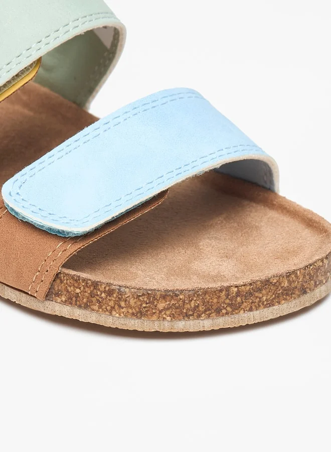 جونيورز Boys Solid Sandals with Hook and Loop Closure