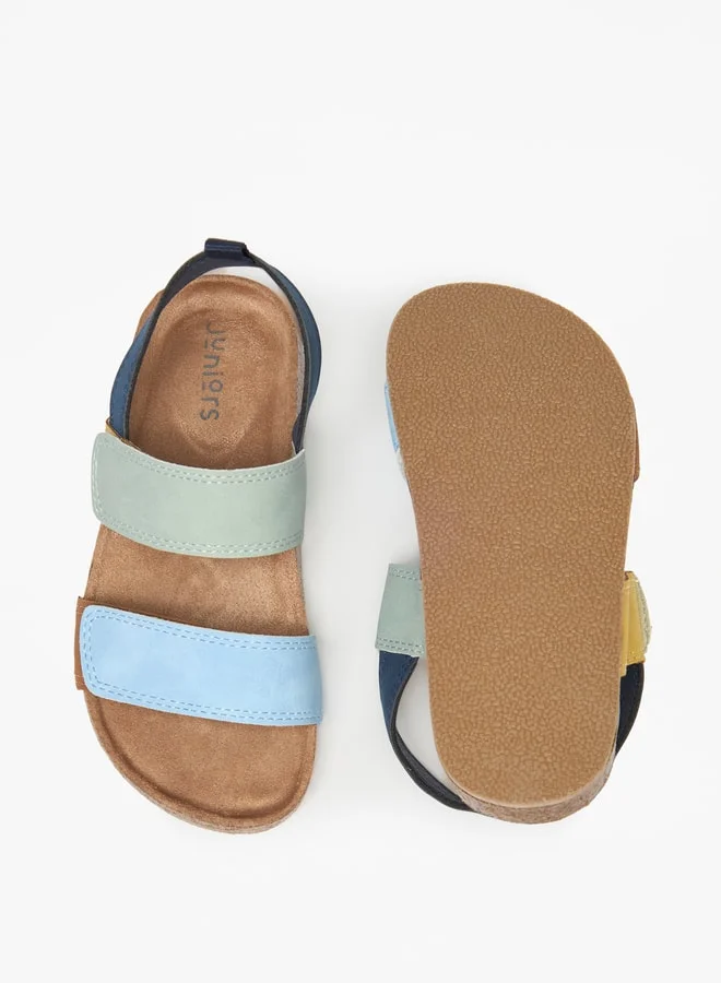 جونيورز Boys Solid Sandals with Hook and Loop Closure