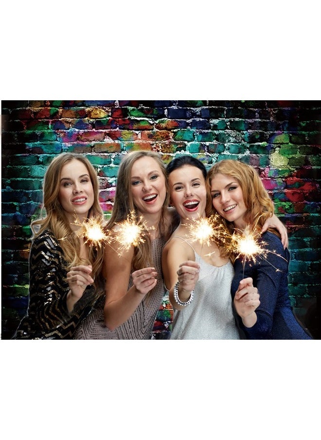 Dudaacvt Graffiti Photography Backdrop, 5x7 ft Colorful Brick Wall Vintage Cement Floor Backdrop for Studio Props Photo Background  - Image 3