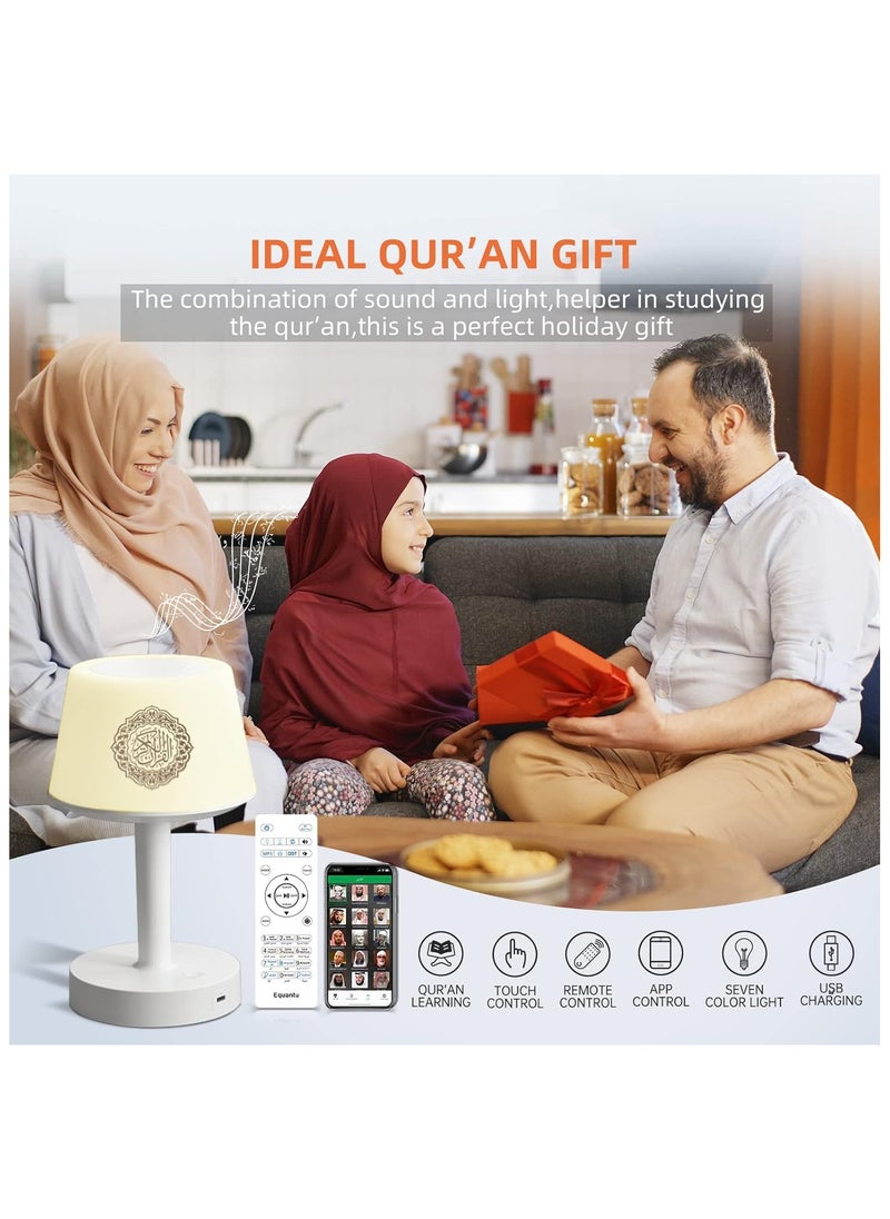 TYZOON Desk Lamp Qur'an Speaker-Bluetooth, 7 Colors LED Touch Table Lamp 8GB, With 16 Reciters Plus 16 Translations  - Image 4