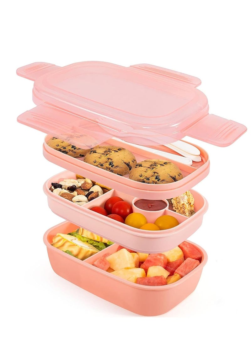 Bento Box Adult Lunch Box - 72oz Stackable Bento Lunch Box for Adults, 3 Layers Bento Lunch Containers Leak-Proof Lunchbox with Utensil Sauce Dressing Containers for Dining Out,Work (Pink) - pzsku/ZACE6BC10D32D98595C7AZ/45/_/1737272810/401a3494-0884-4a67-be52-cec93cf92879